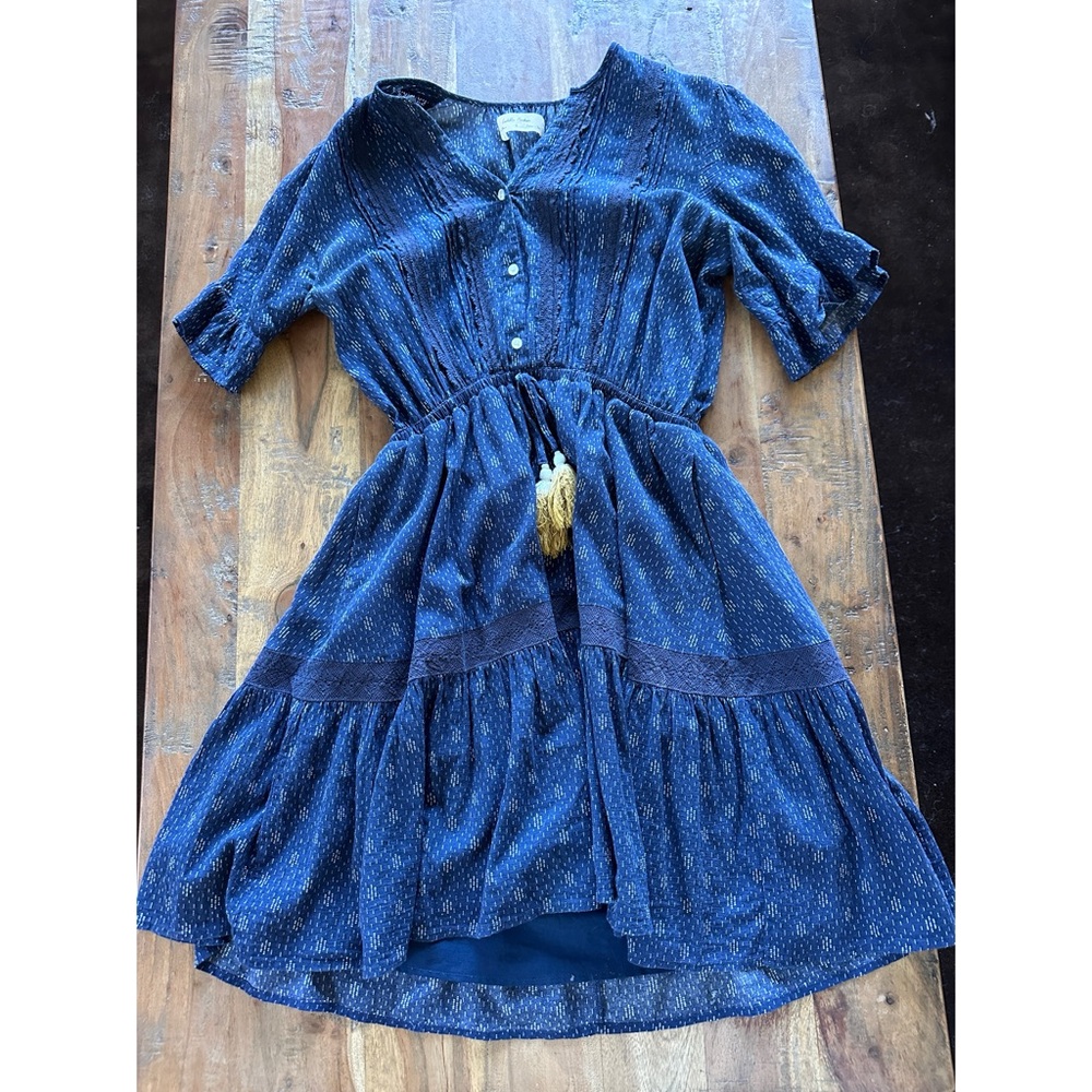 Anthropologie patterned blue sundress